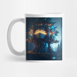 Cyberpunk Biophilic Treehouse Mug